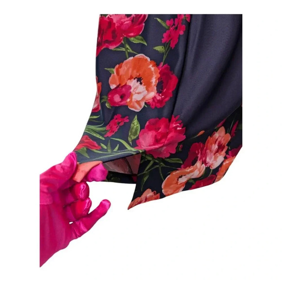 Vince Camuto Womens Floral Sheath Dress Sleeveless Dark Navy Pink Red Size 12 - Picture 6 of 12